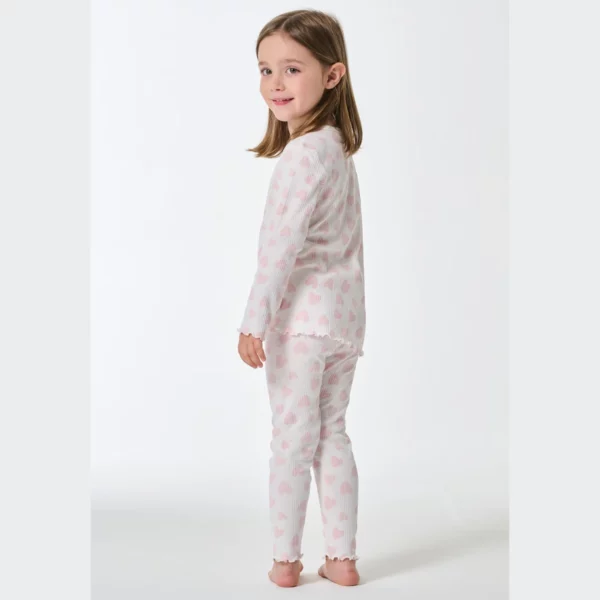 Schlafanzug lang Doppelripp Herzchen Kids Nightwear - Image 3