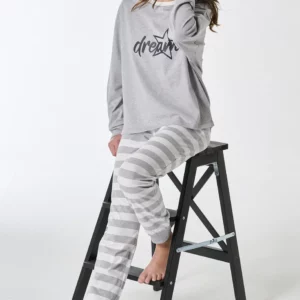 Schiesser Schlafanzug lang Bündchen Ringel Teens Nightwear