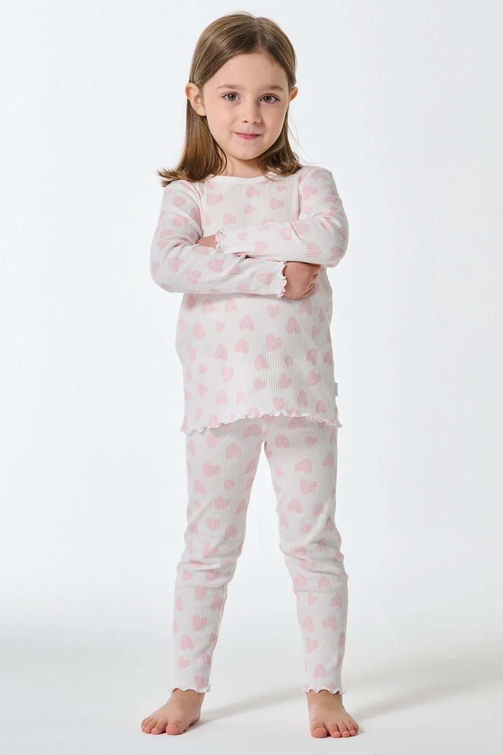 lang Doppelripp Herzchen off-white new